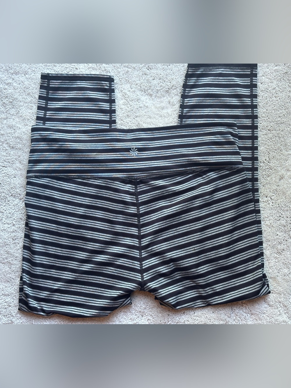 ATHLETA NWOT Black and White Striped yoga pants